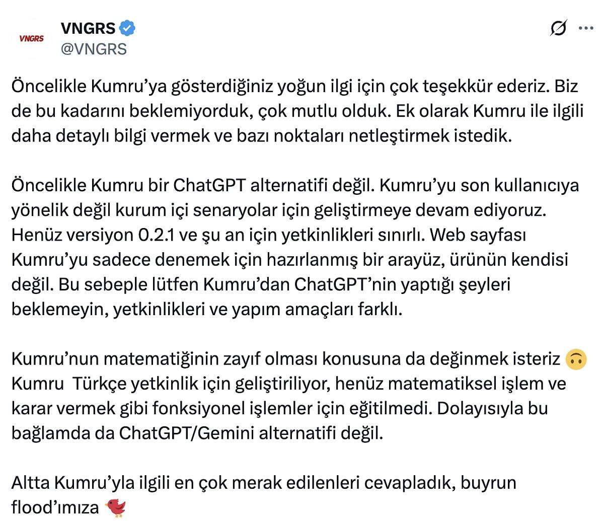 Kumru: Türkiye’nin Yerli Büyük Dil Modeli ve Üretken Yapay Zekâ Çözümü