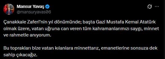 Çanakkale Zaferi’nin 111. Yıldönümünde Partilerin Mesajları: Milletin Birliği ve Bağımsızlık Vurgusu