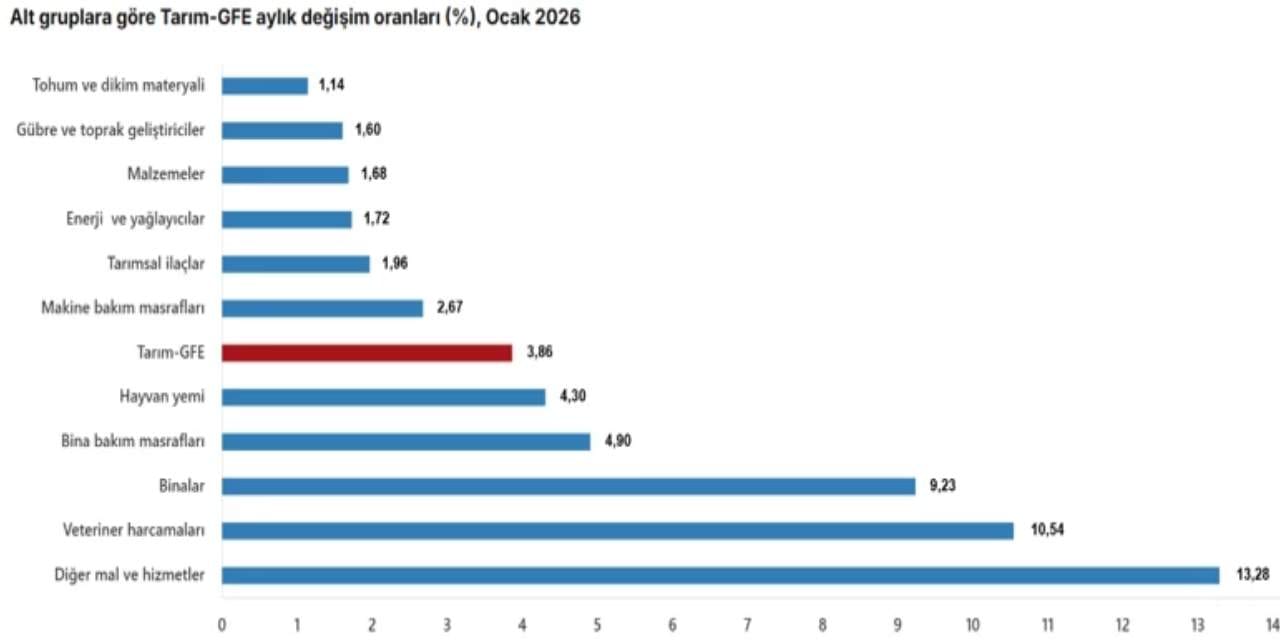 Tarım Maliyetlerinde Ocak Ayı Gidişatı: Alt Grup Bazında Yükselişler ve Sınırlar