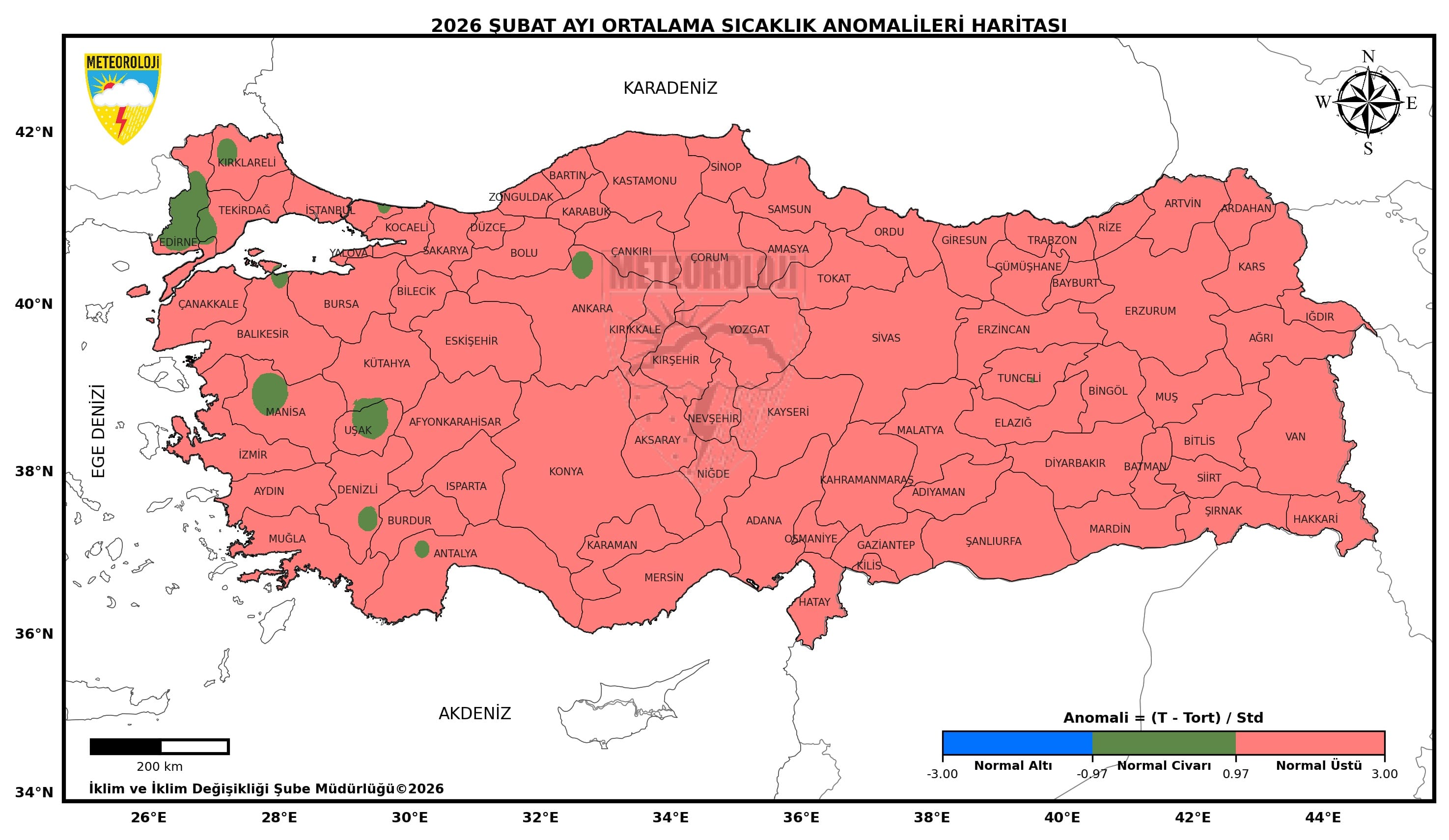 Şubat 2026 Sıcaklık Analizi: Türkiye Geneli ve Bölgeler Bazında Değişimler